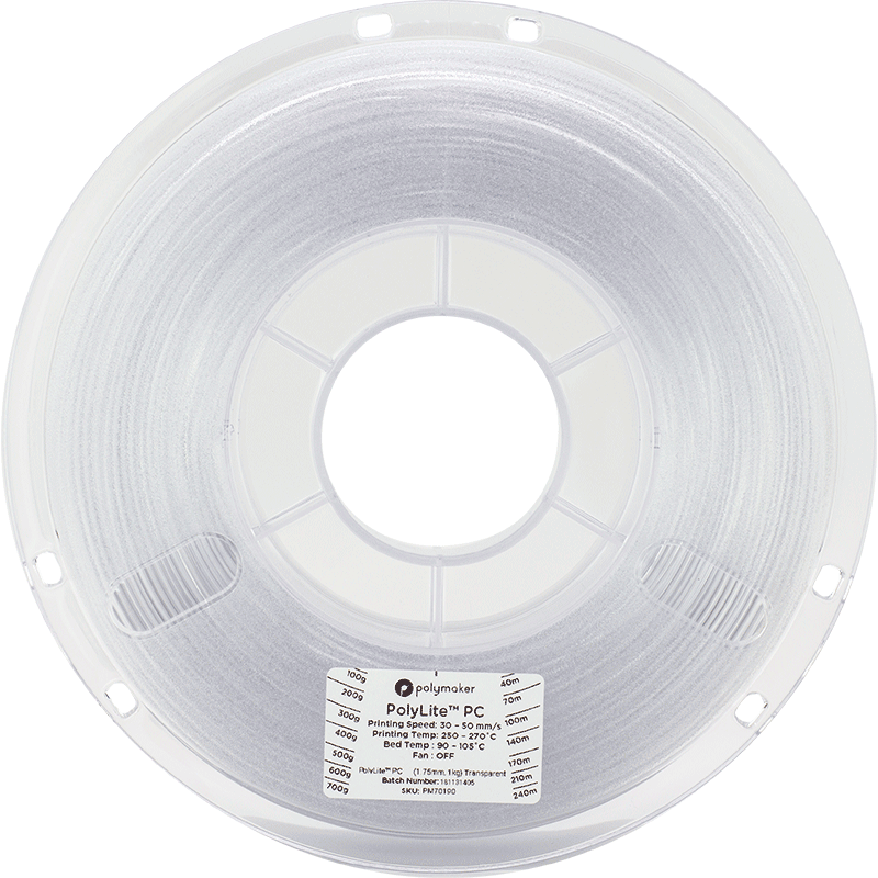 Polymaker PolyLite PC Filament Transparent 1.75mm 1kg