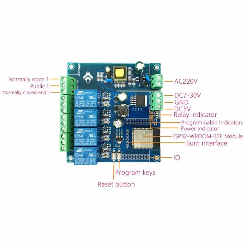 4 Kanal Relais Modul ESP32 Wifi Bluetooth
