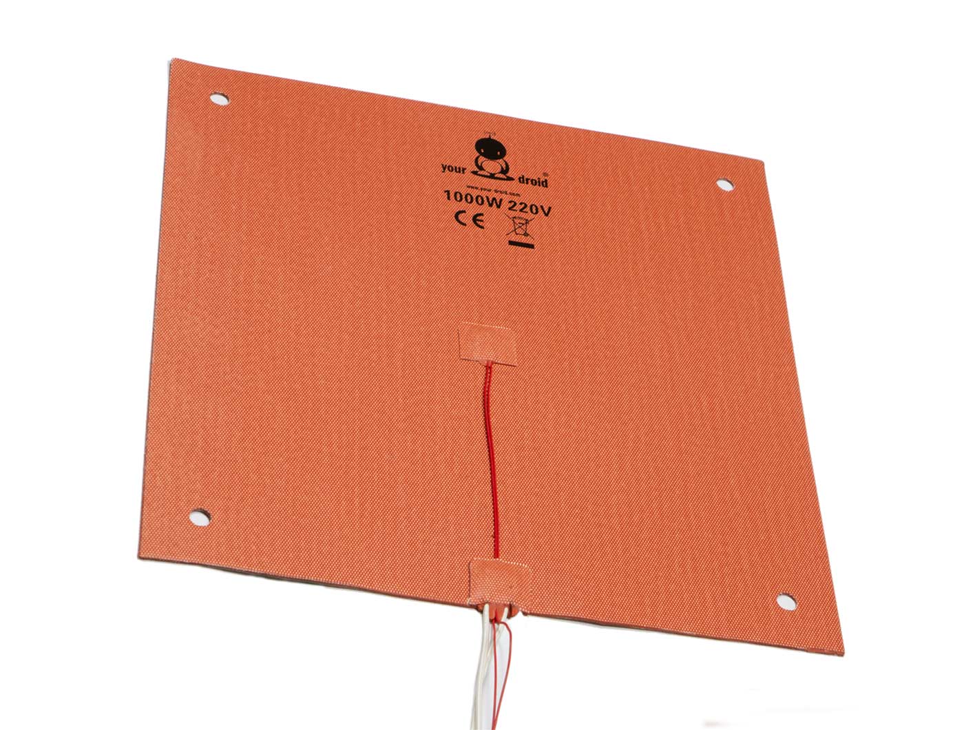 yourDroid Heizmatte Heizbett 220V 1000W 400x400mm CR-10 S4 Vorderseite geneigt