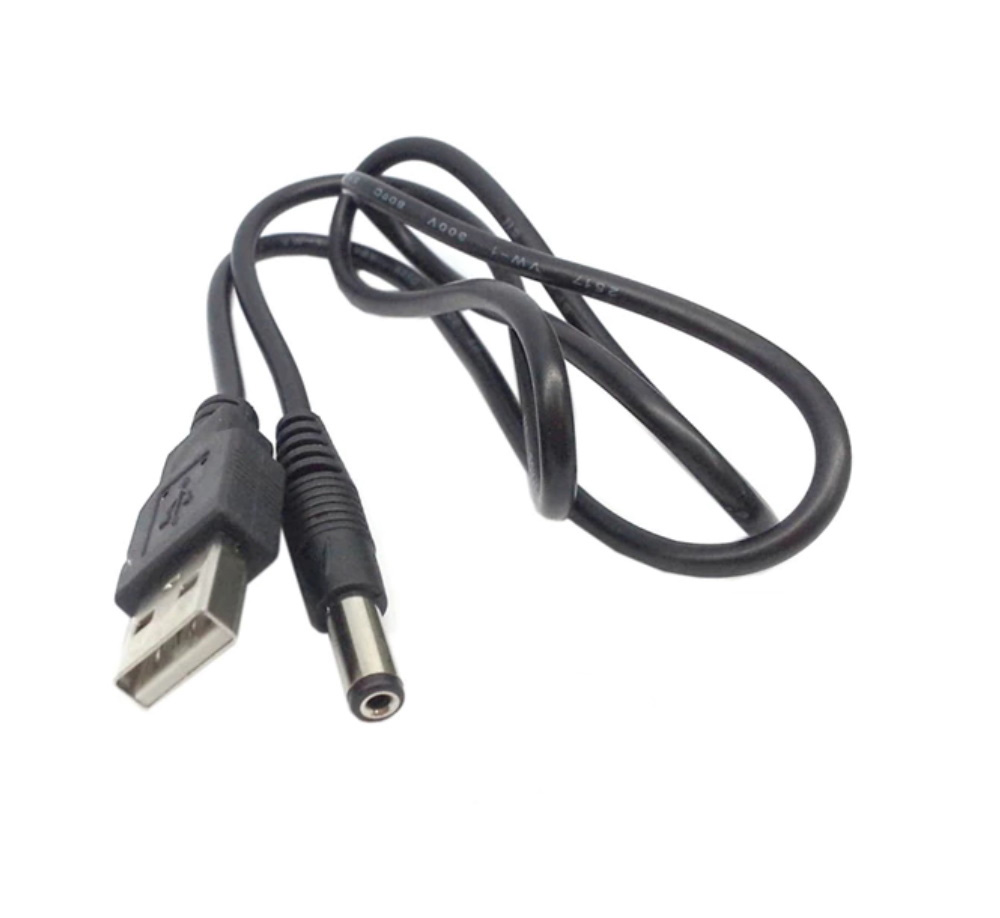 5x 100 cm USB Stromkabel auf DC Hohlstecker 5.5 x 2.5 mm