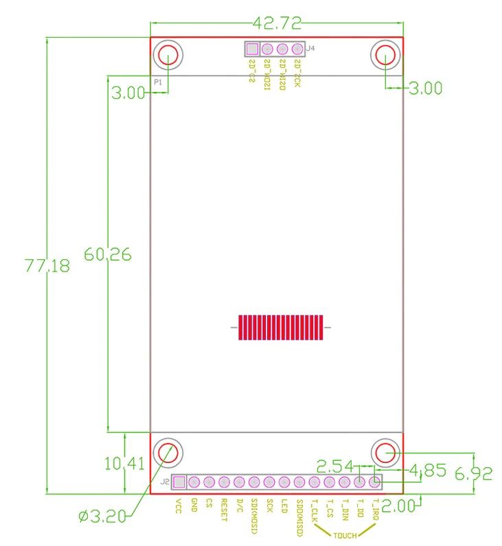 2,4" TFT LCD Display Modul ILI9341 240x320
