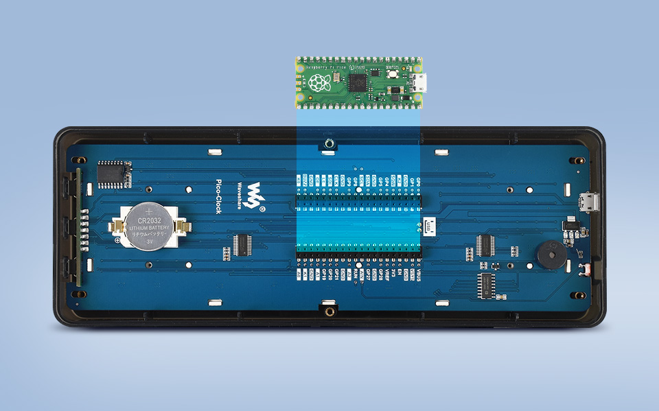 Waveshare Elektronische Uhr für Raspberry Pi Pico