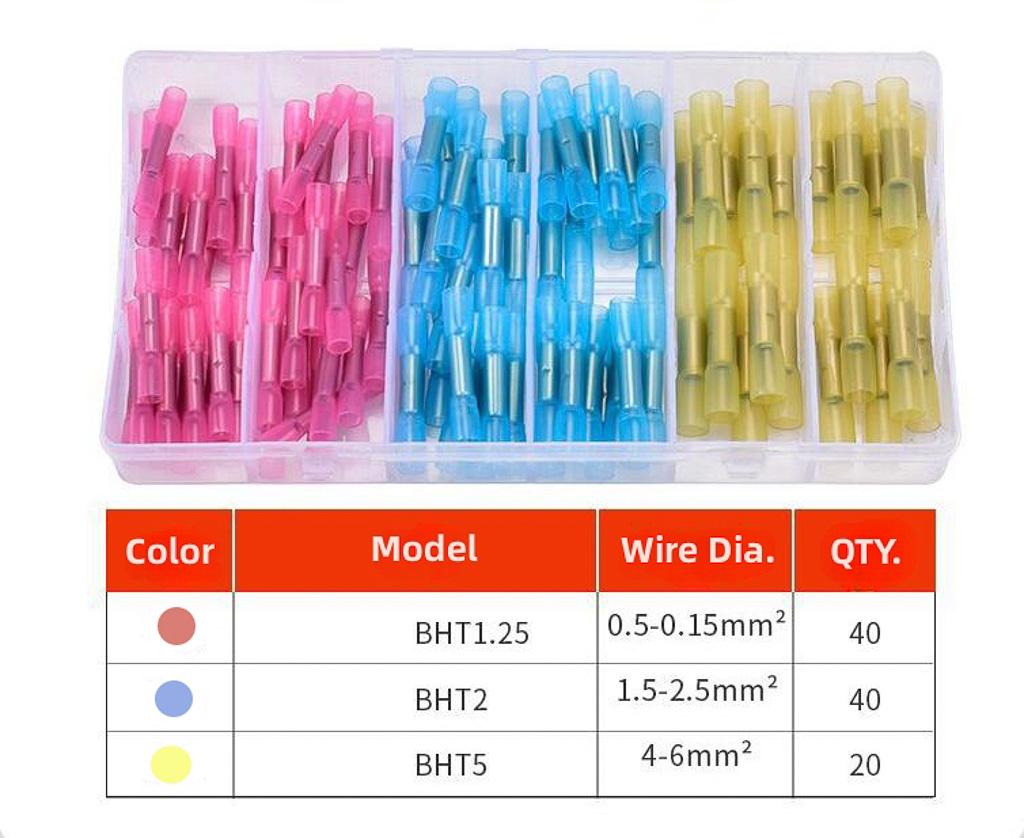 Kabelverbinder BHT Lötverbinder Wasserdicht 100 Stück 0,25mm² - 6mm²