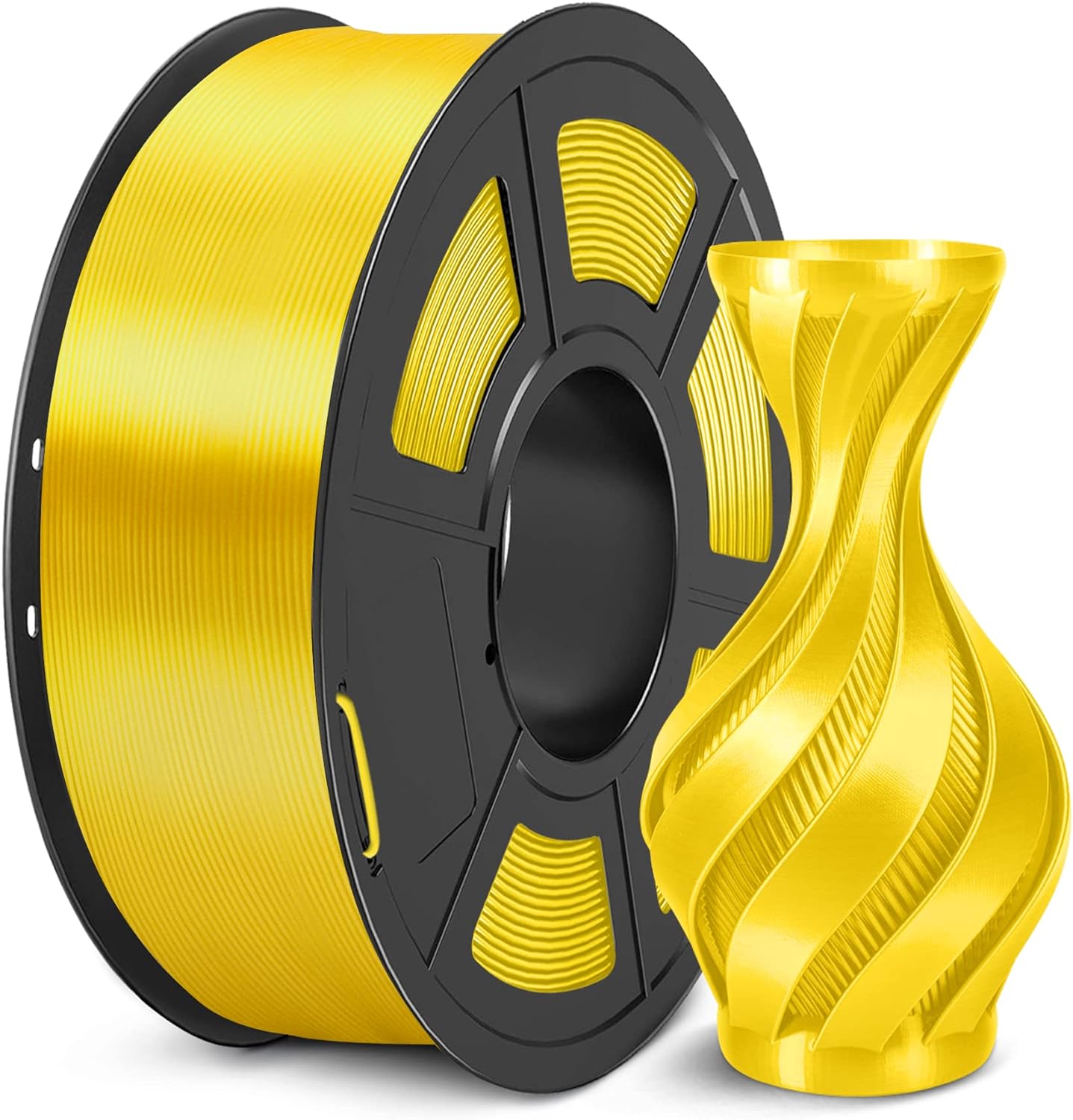 Sunlu Silk PLA+ Filament Yellow 1.75mm 1kg