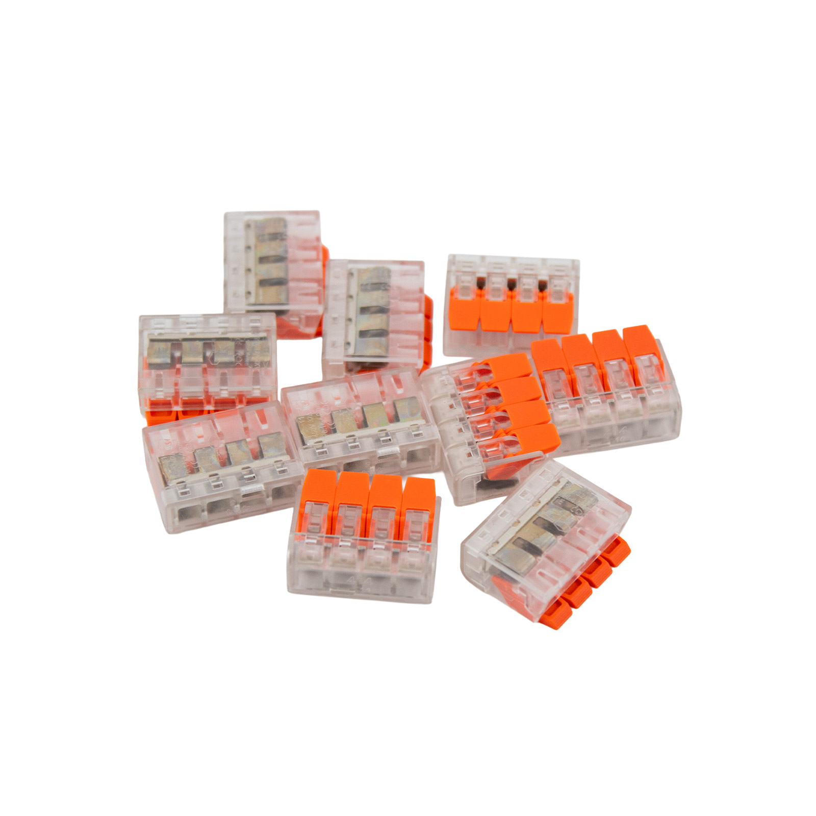 10x Universal Kabelverbinder 4-polig, 250V 32A, schraubenlose Steckklemme