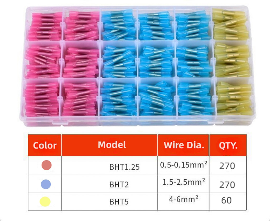 Kabelverbinder BHT Lötverbinder Wasserdicht 500 Stück 0,25mm² - 6mm²