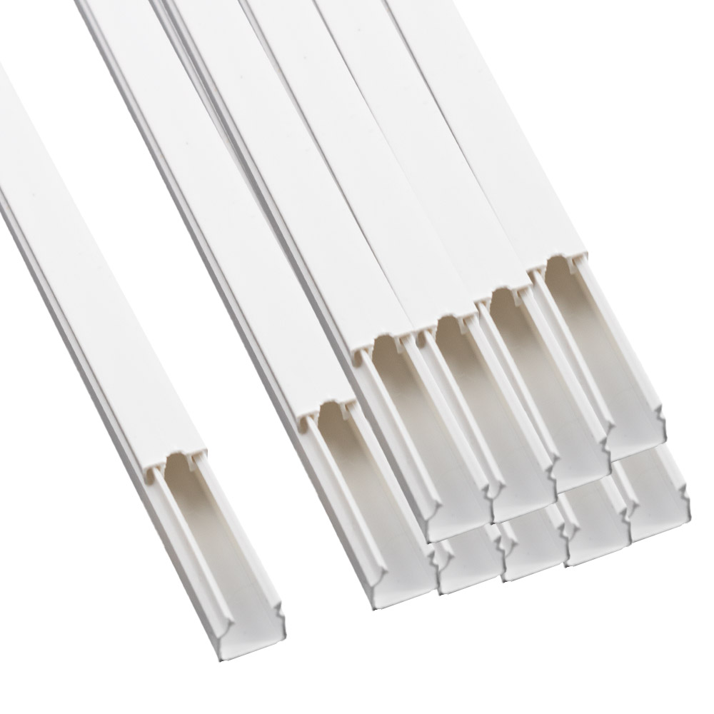 25x 1m yourDroid Kabelkanal - 10x10 mm weiss - Selbstklebend