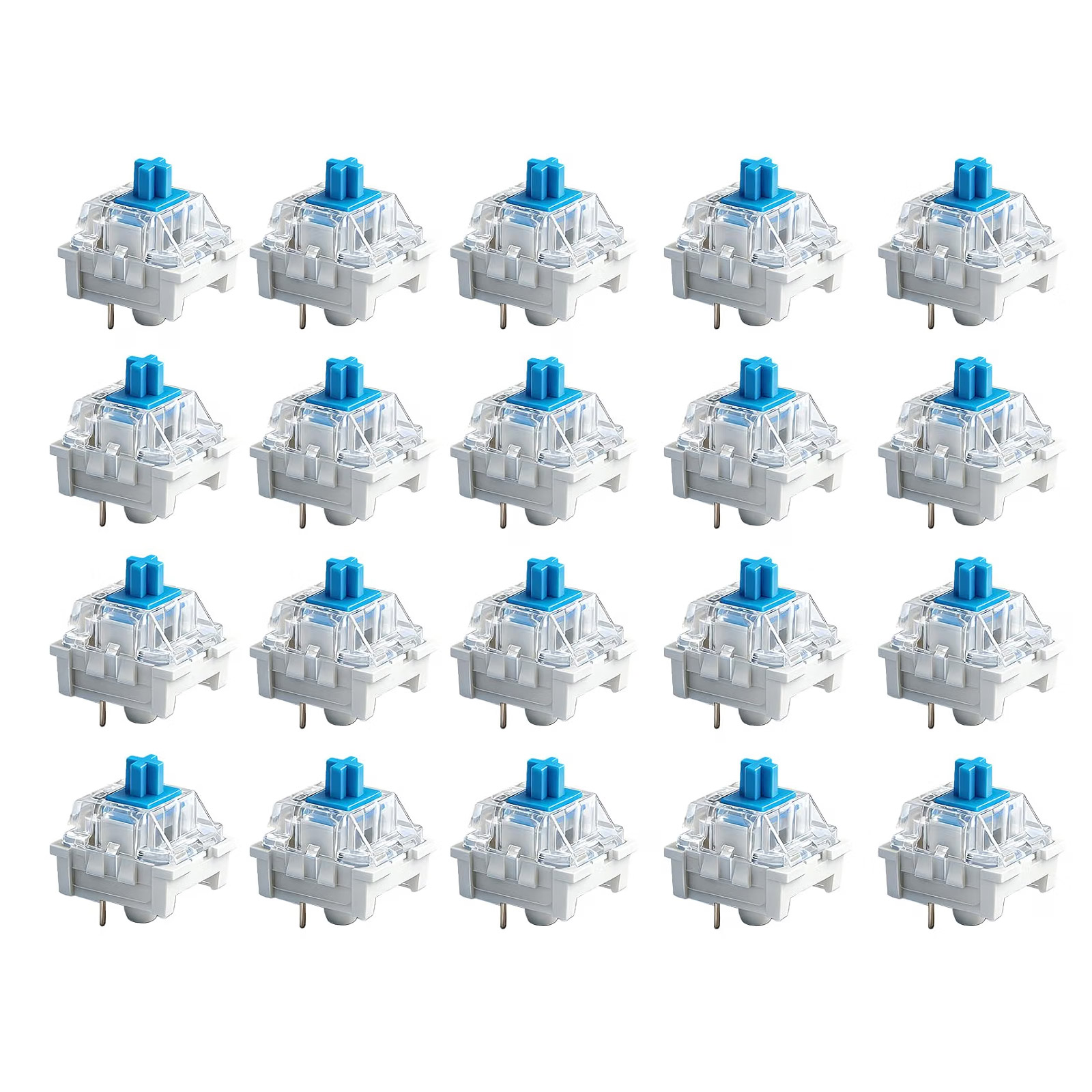 20x Mechanische Tastaturschalter Blau Tactile 3 Pin