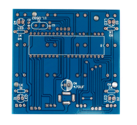 Bausatz 4x4x4 LED Würfel blau