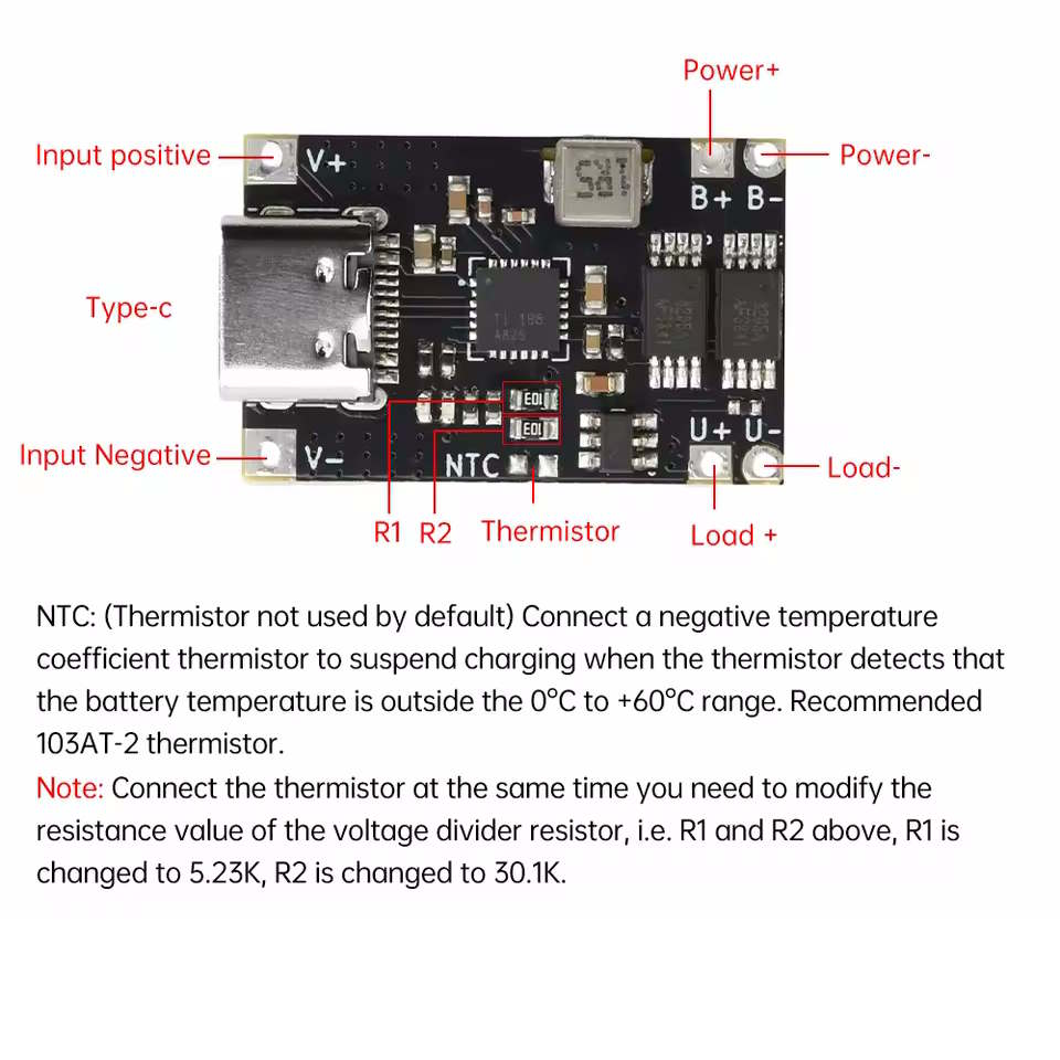 USB-C Lithium Akku Lade- & Entlademodul 5V 3A