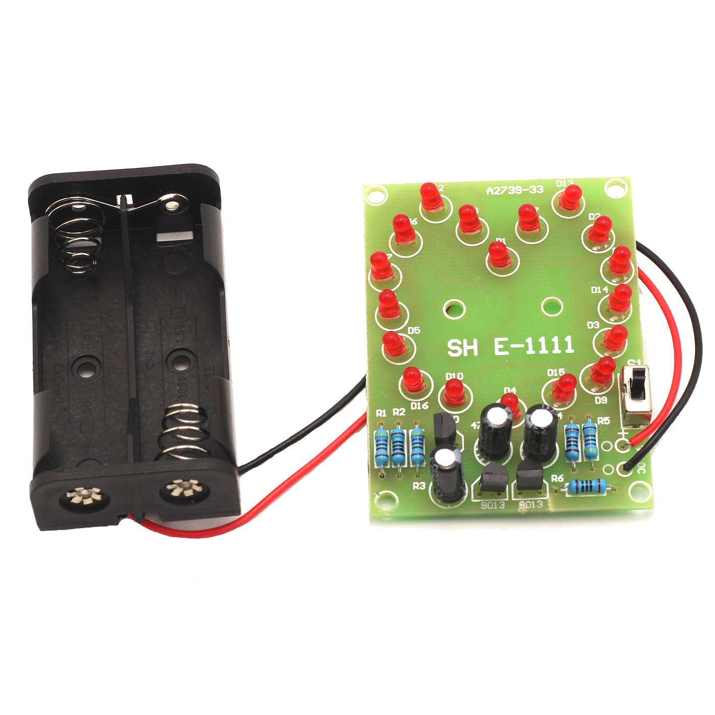 Bausatz LED Herz 3mm LEDs mit Batteriehalter