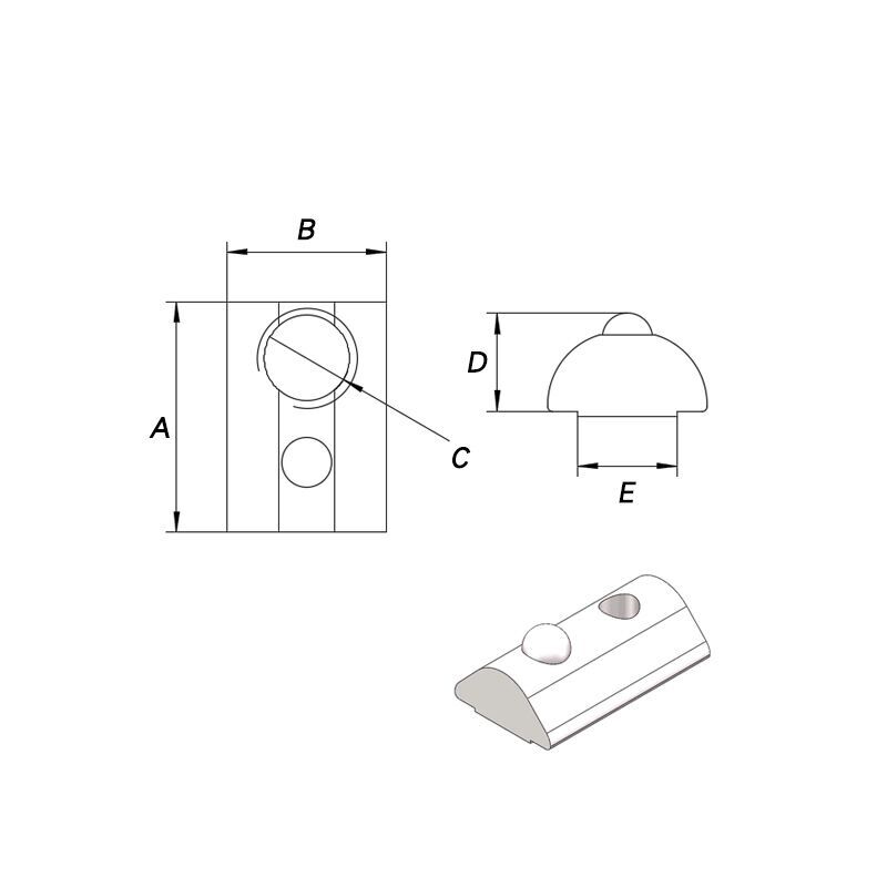Nutenstein M4 für 2020 V-Slot Aluminiumprofile Nut 6