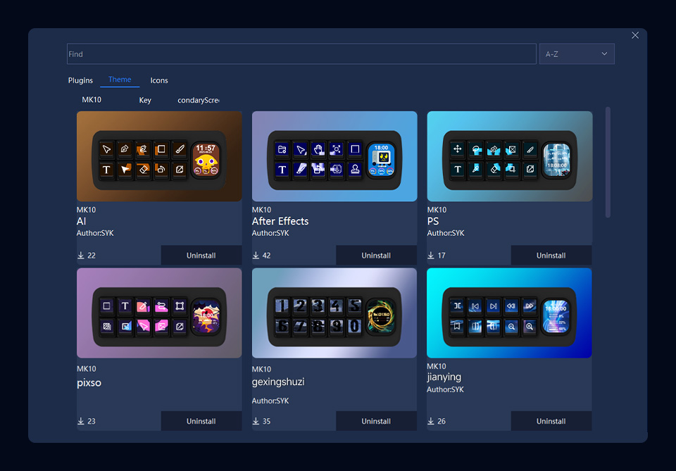 Waveshare MK10 Stream Deck LCD Makro-Controller Schwarz