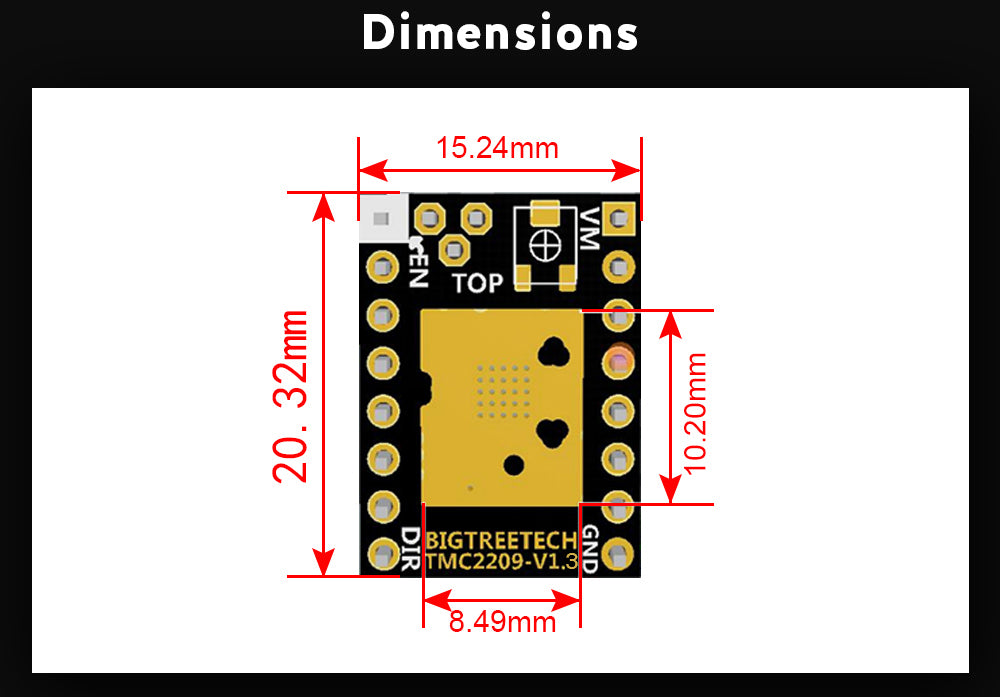 5x Bigtreetech TMC2209 V1.3 Schrittmotortreiber UART