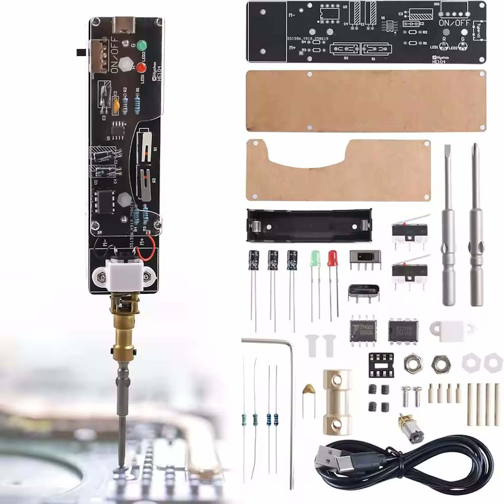Bausatz Wiederaufladbarer Elektronischer Schraubendreher DIY Kit mit 2 Bits