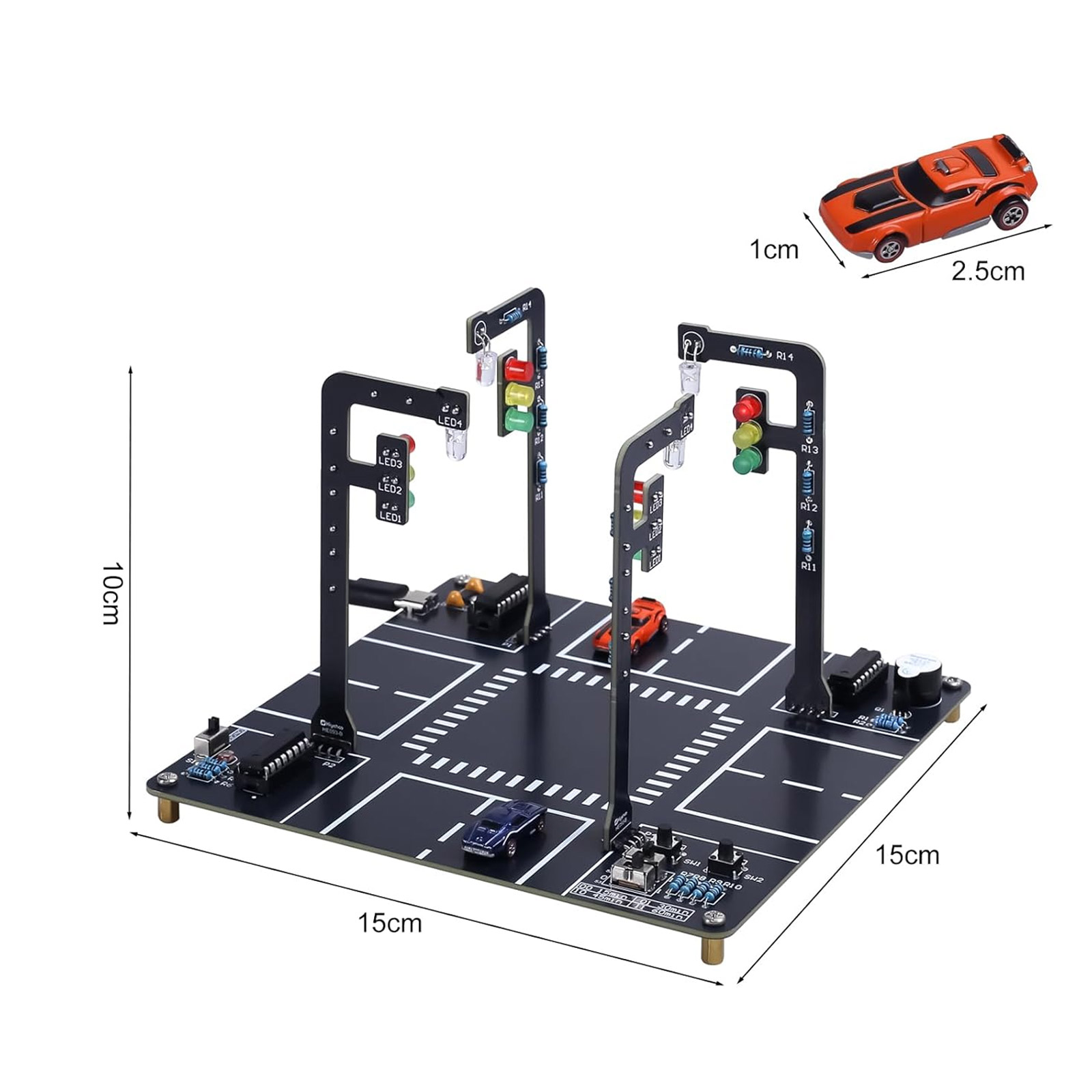 Bausatz LED Ampel Simulator mit Sound Lötbausatz STEM Lernkit