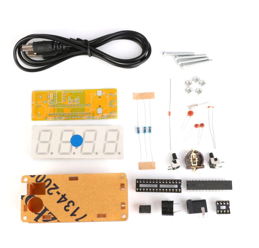 Bausatz Elektronische Uhr mit 4 Bit Display Blau