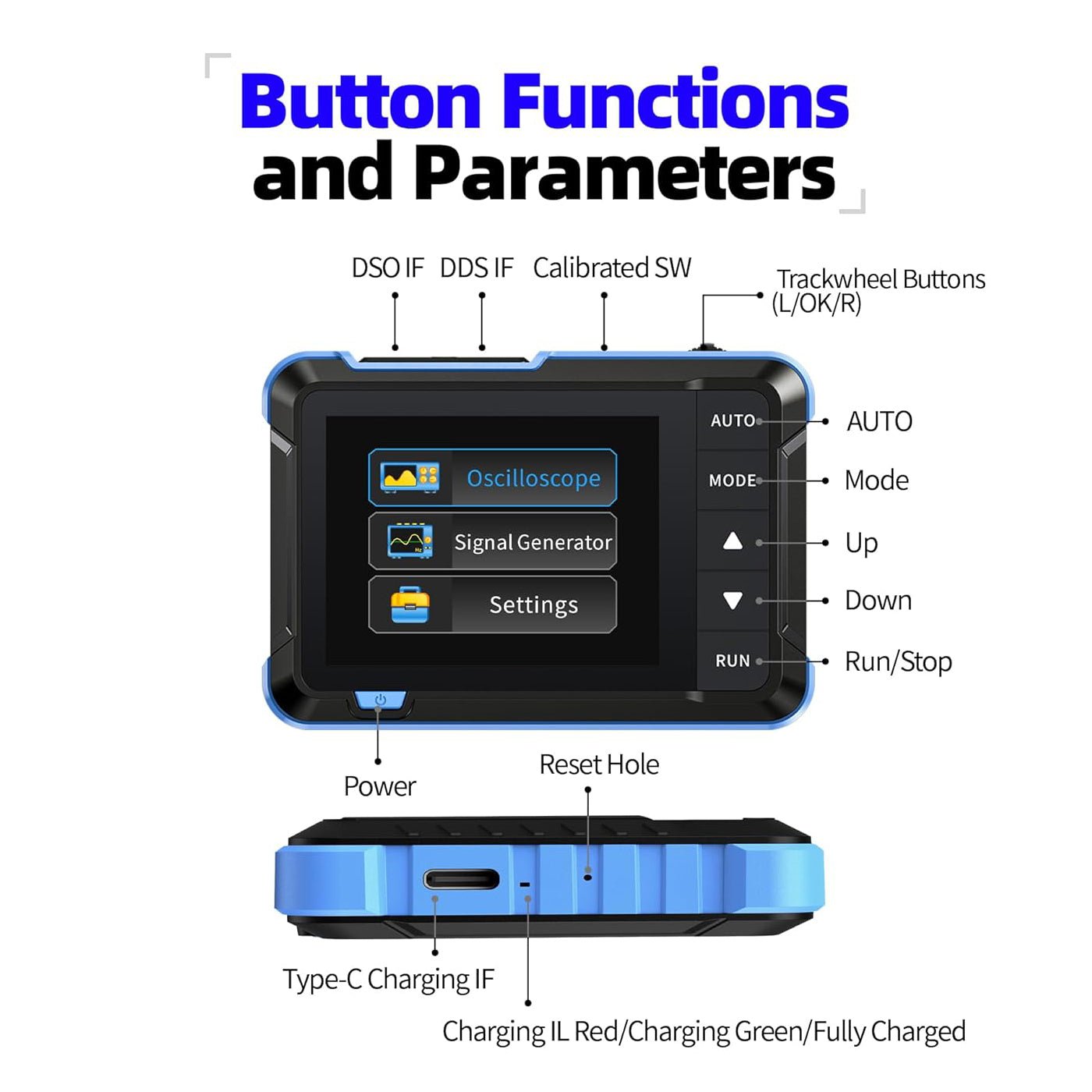 FNIRSI DSO-153 Mini-Oszilloskop mit Signalgenerator – 1 MHz Bandbreite, 5 MS/s, 2,4" Display