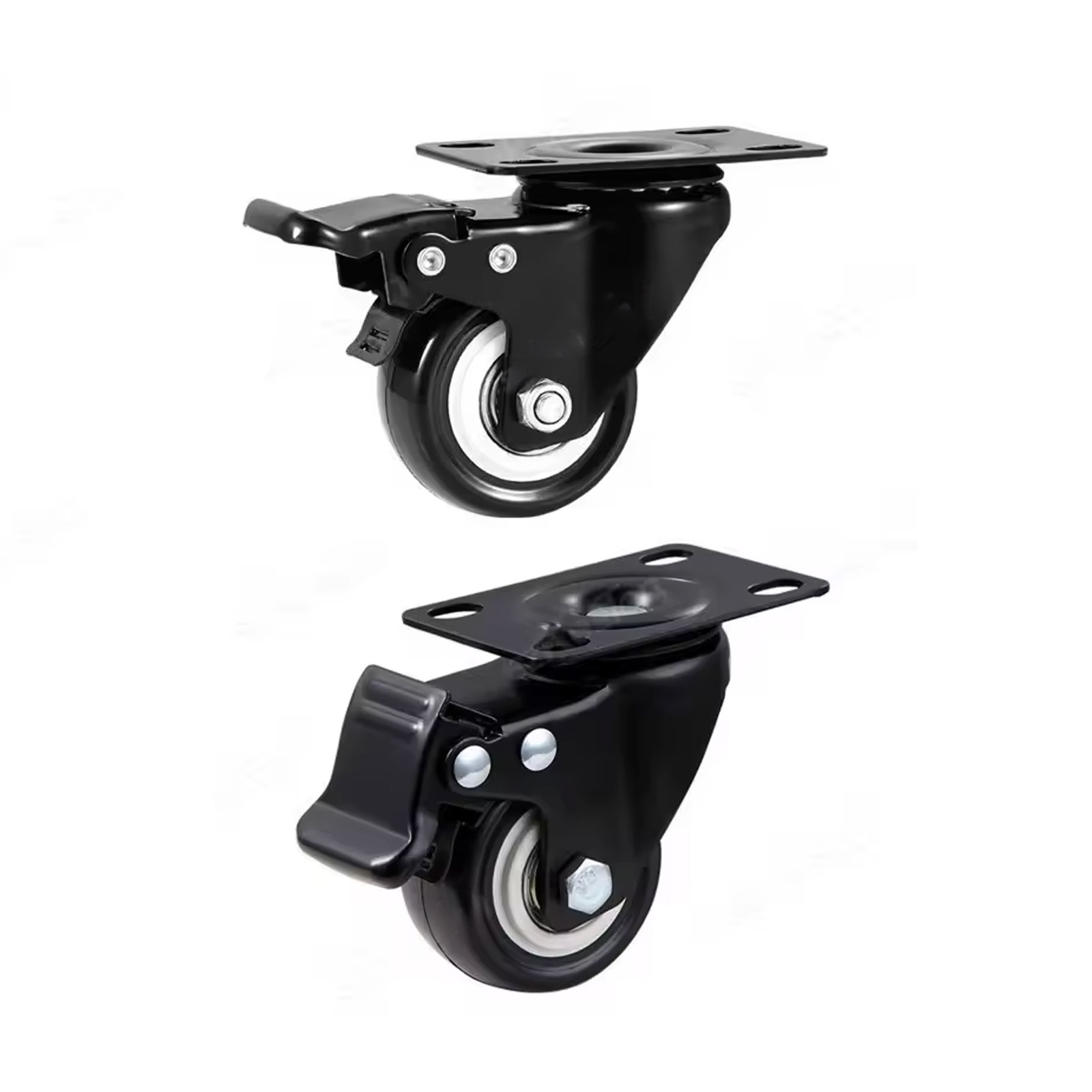 Lenkrolle mit Bremse 2" 360° Schwarz