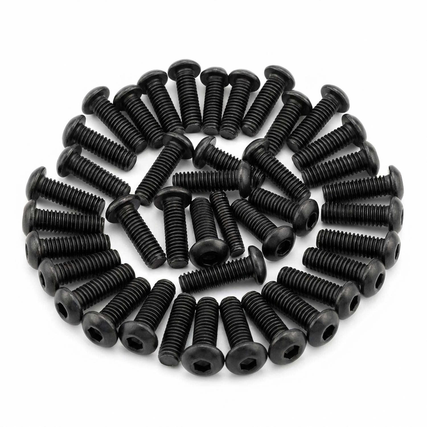 50x M3x35mm Linsenkopfschraube Innensechskant Schwarz