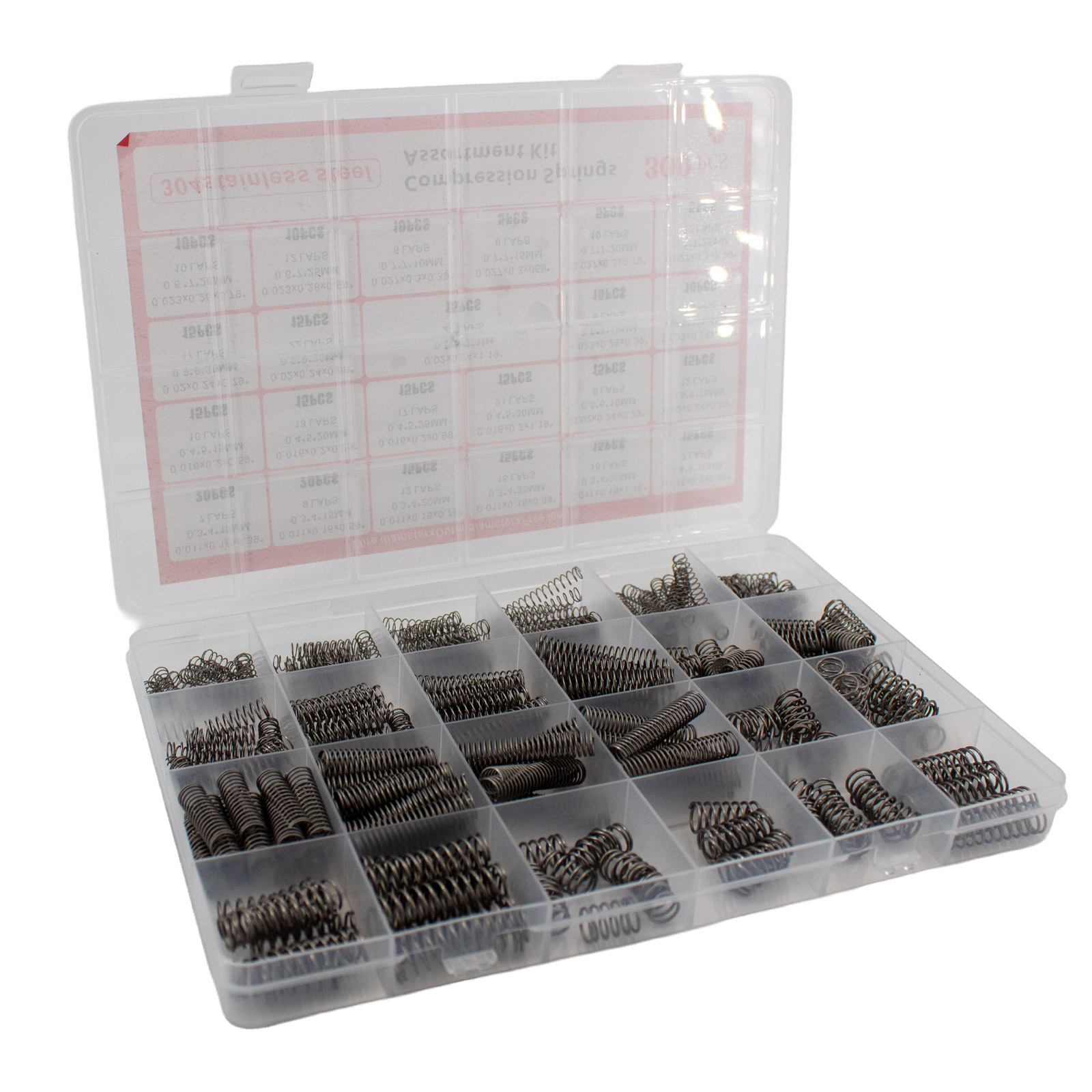 Edelstahl Feder Sortiment Set Druckfedern mit Box 300 Teile