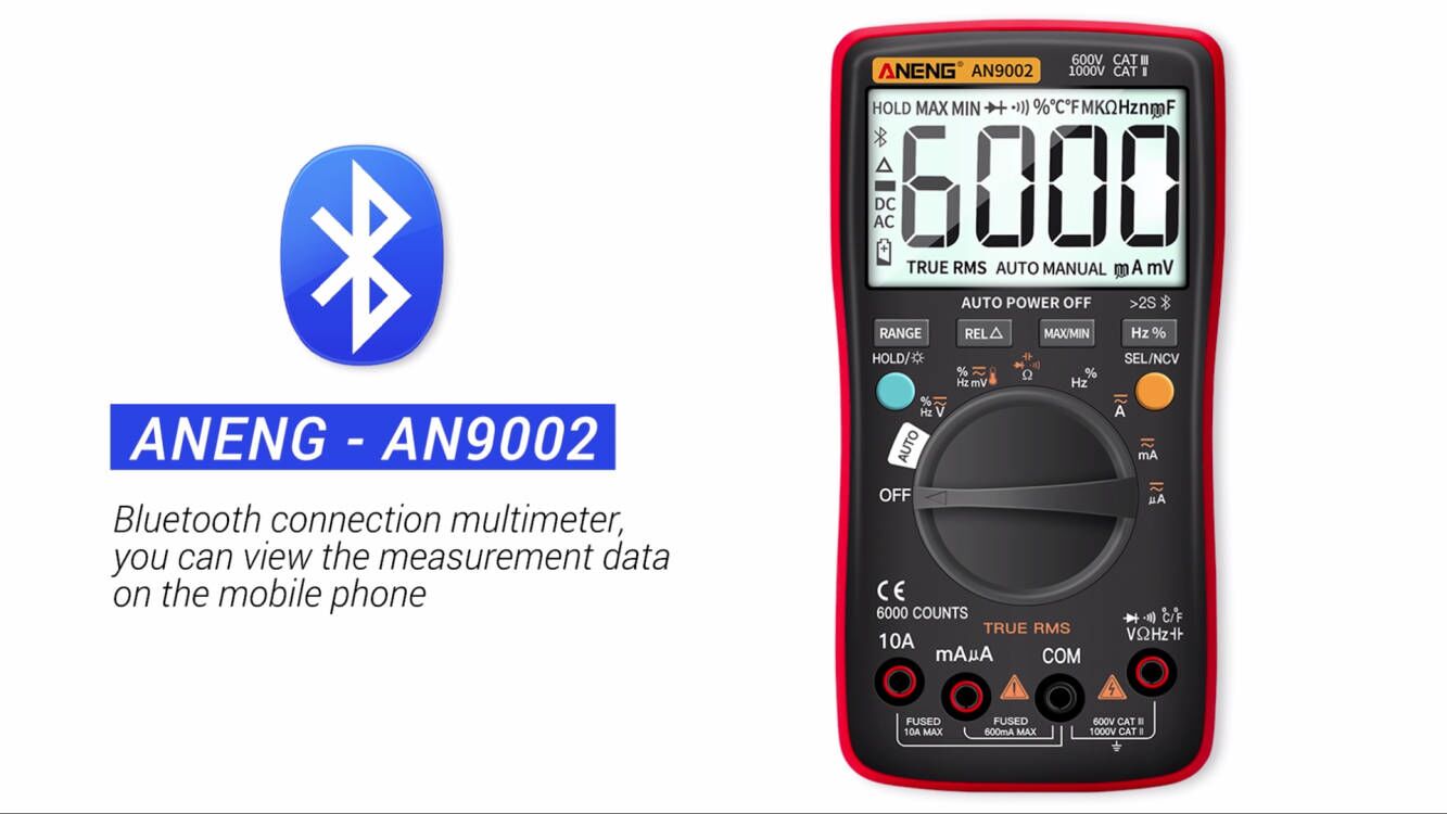 ANENG AN9002 Digitalmultimeter Bluetooth TRMS 6000 Counts