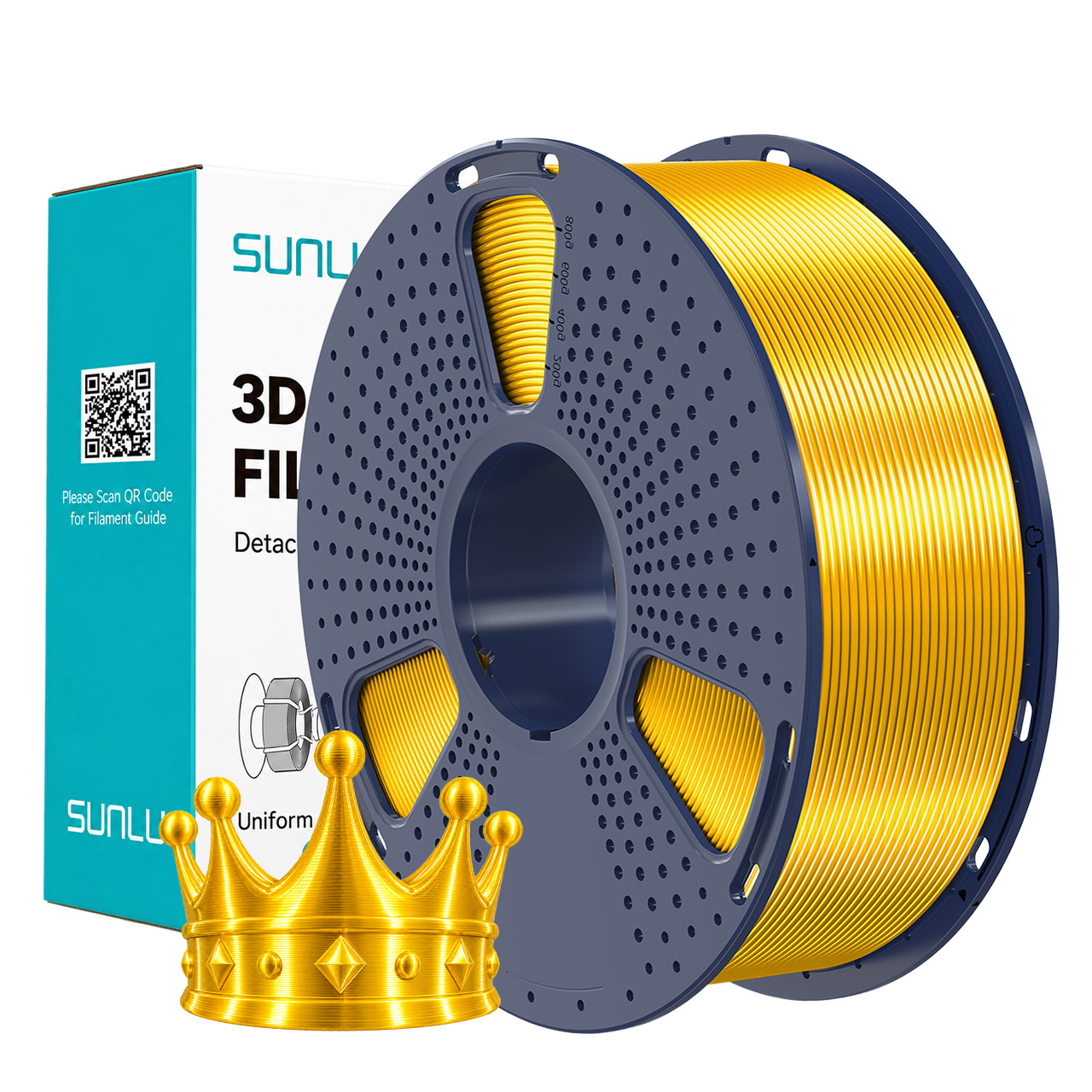 Sunlu Silk PLA+ Filament Light Gold 1.75mm 1kg