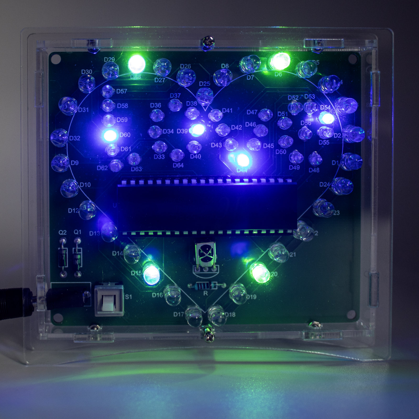 Bausatz: Love LED-Herz zum Löten mit Gehäuse