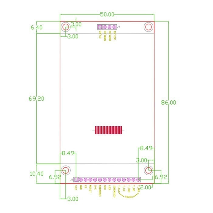 2,8" TFT Touchscreen Display Modul ILI9341 240x320