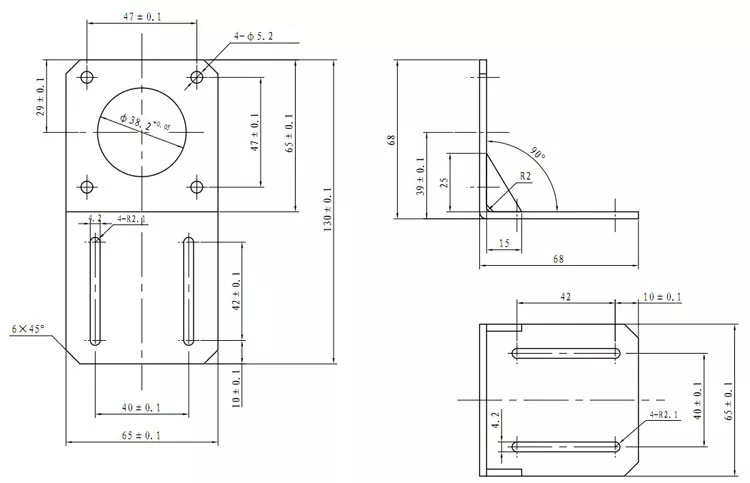 CNC Motorhalter für Nema 23 - Stahl lackiert