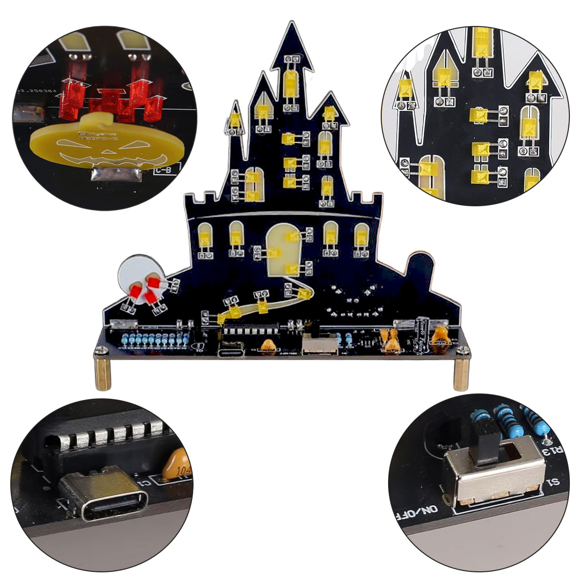 Bausatz: Halloween Geisterschloss – DIY Elektronik-Kit mit LED & Sound
