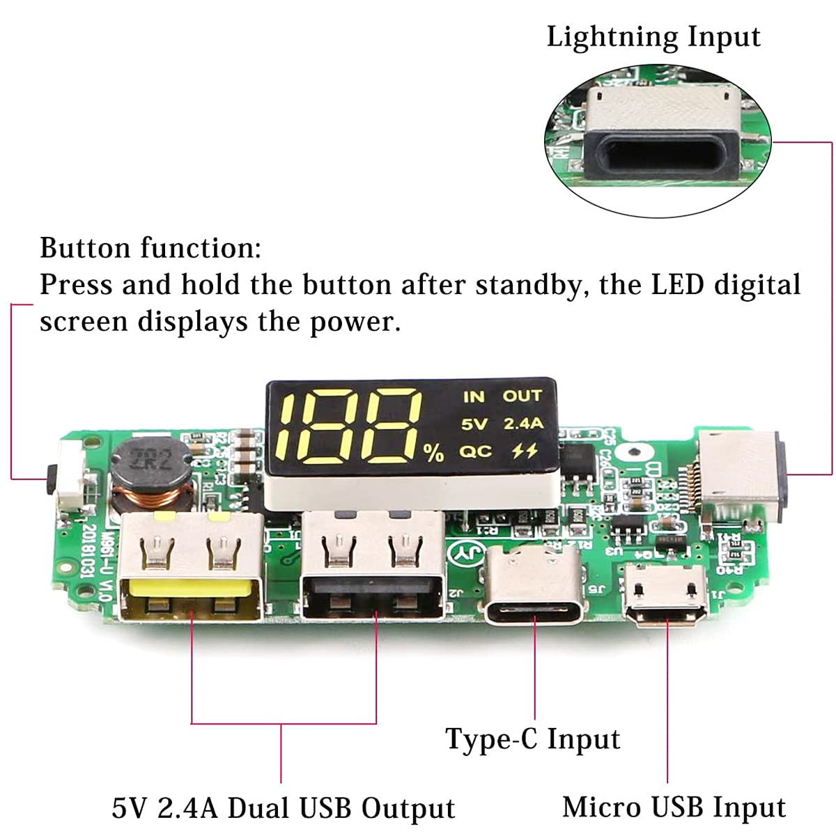 Dual USB Lithium 18650 Batterie Ladegerät Modul Step-Up Buck Converter 5V