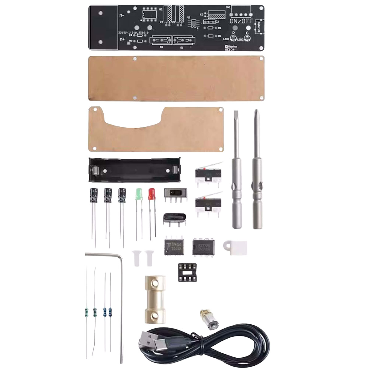 Bausatz Wiederaufladbarer Elektronischer Schraubendreher DIY Kit mit 2 Bits