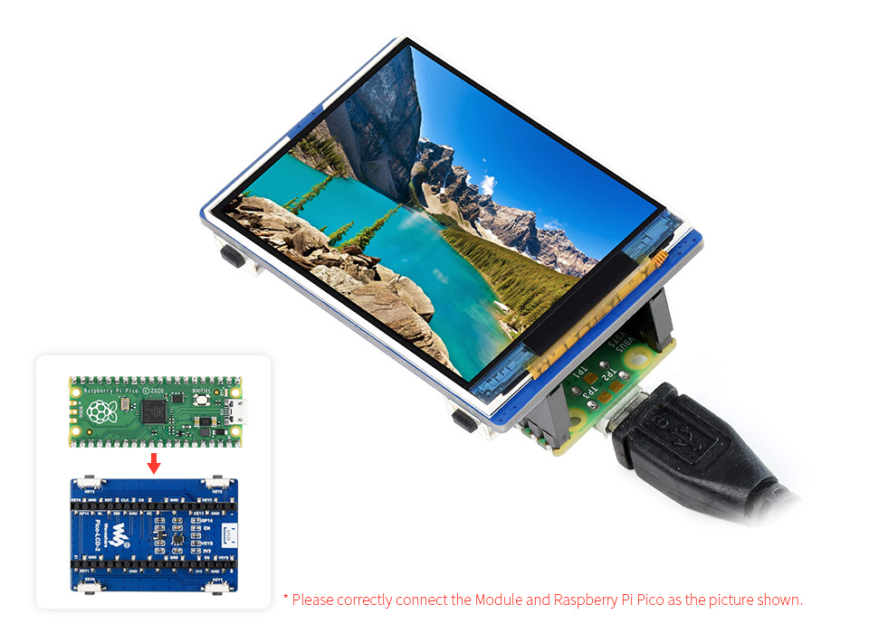 Waveshare 2" LCD Display Modul für Raspberry Pi Pico