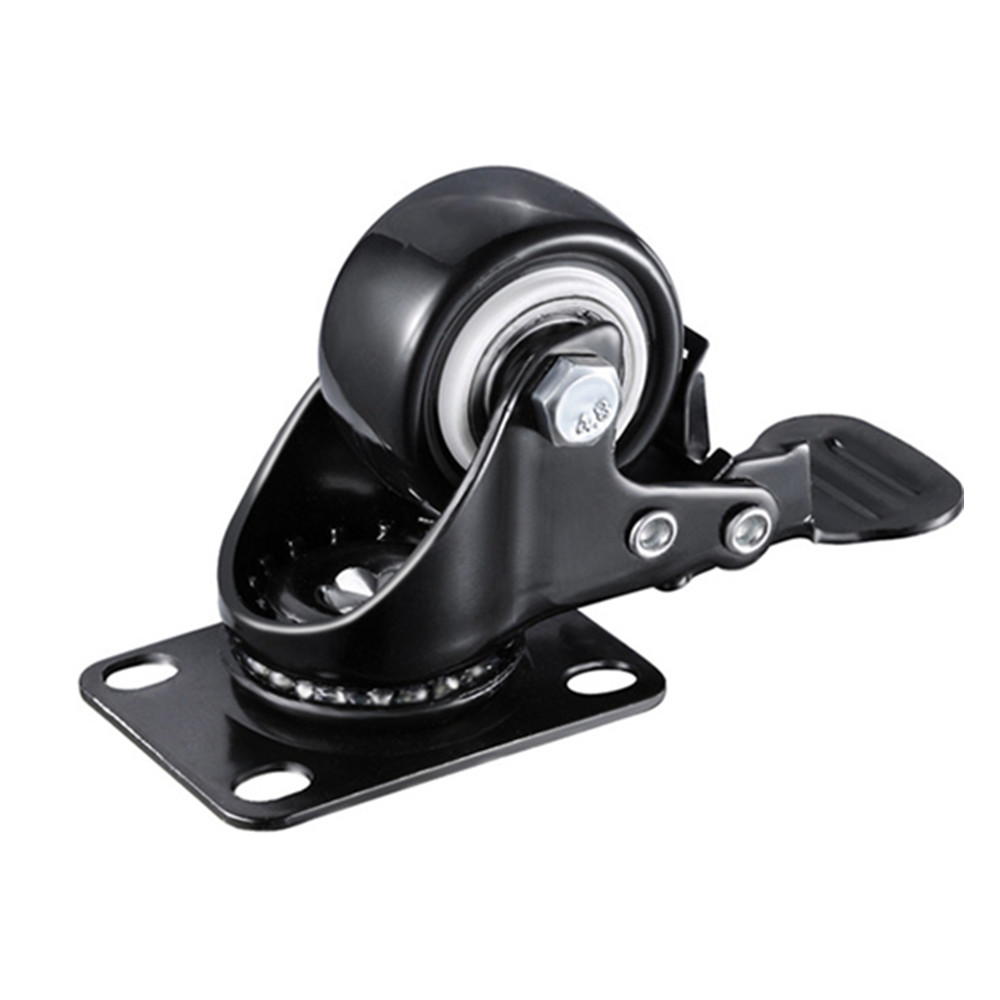 4x Lenkrolle mit Bremse 5" 360° Schwarz
