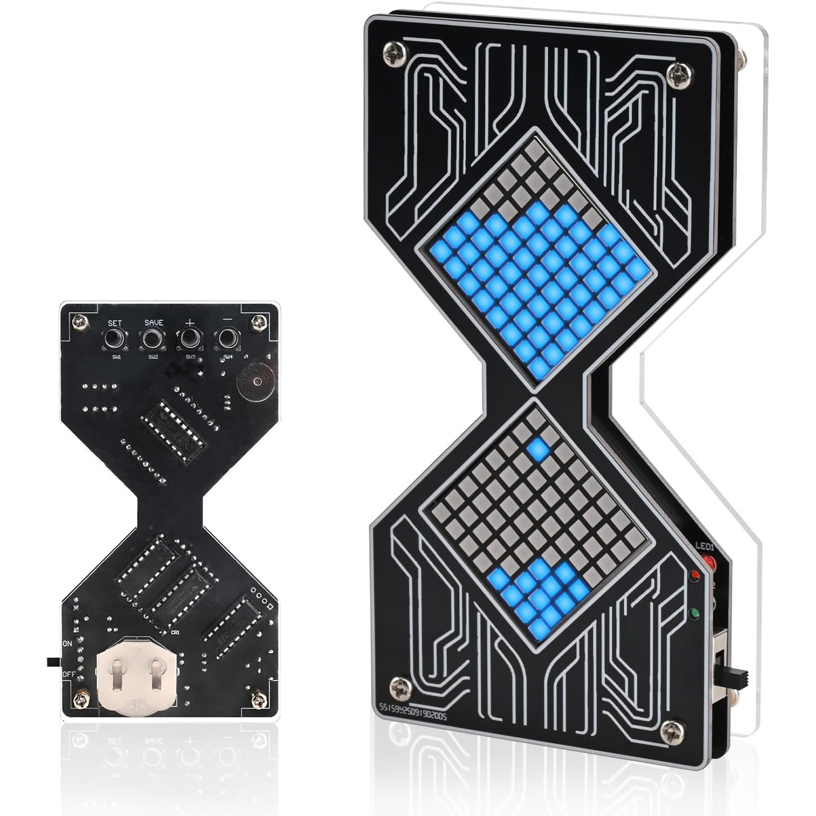 LED Sanduhr Bausatz mit Countdown und Buzzeralarm