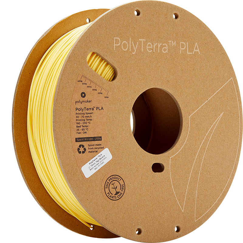 Polymaker PolyTerra PLA Filament Banana 1.75mm 1kg