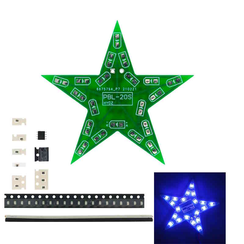 Bausatz Blinkender LED Stern (blau)