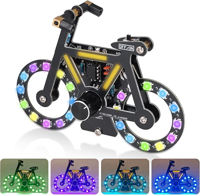 Bausatz LED Fahrrad Lötset mit 5 Lichtmodi & Drehregler
