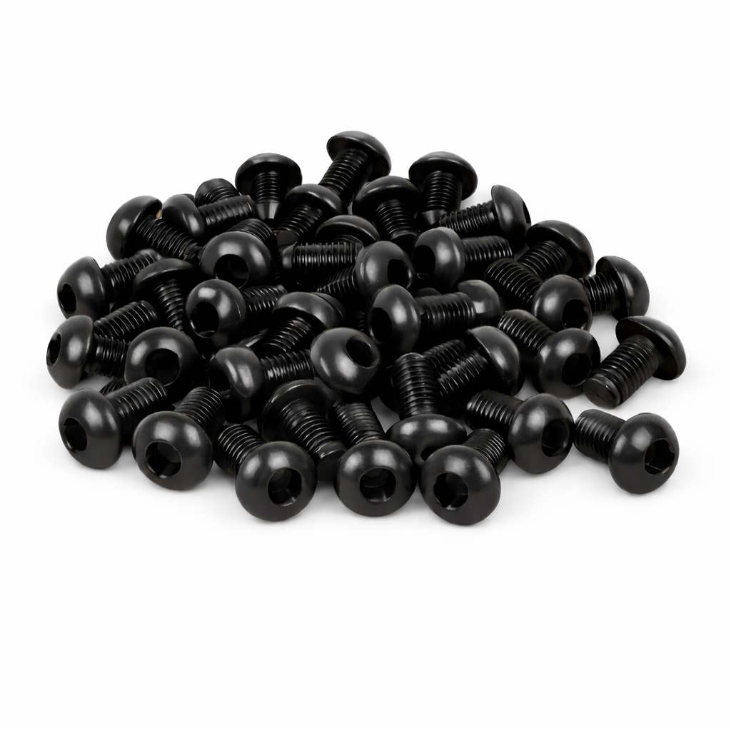50x M4x5mm Linsenkopfschraube Innensechskant Schwarz
