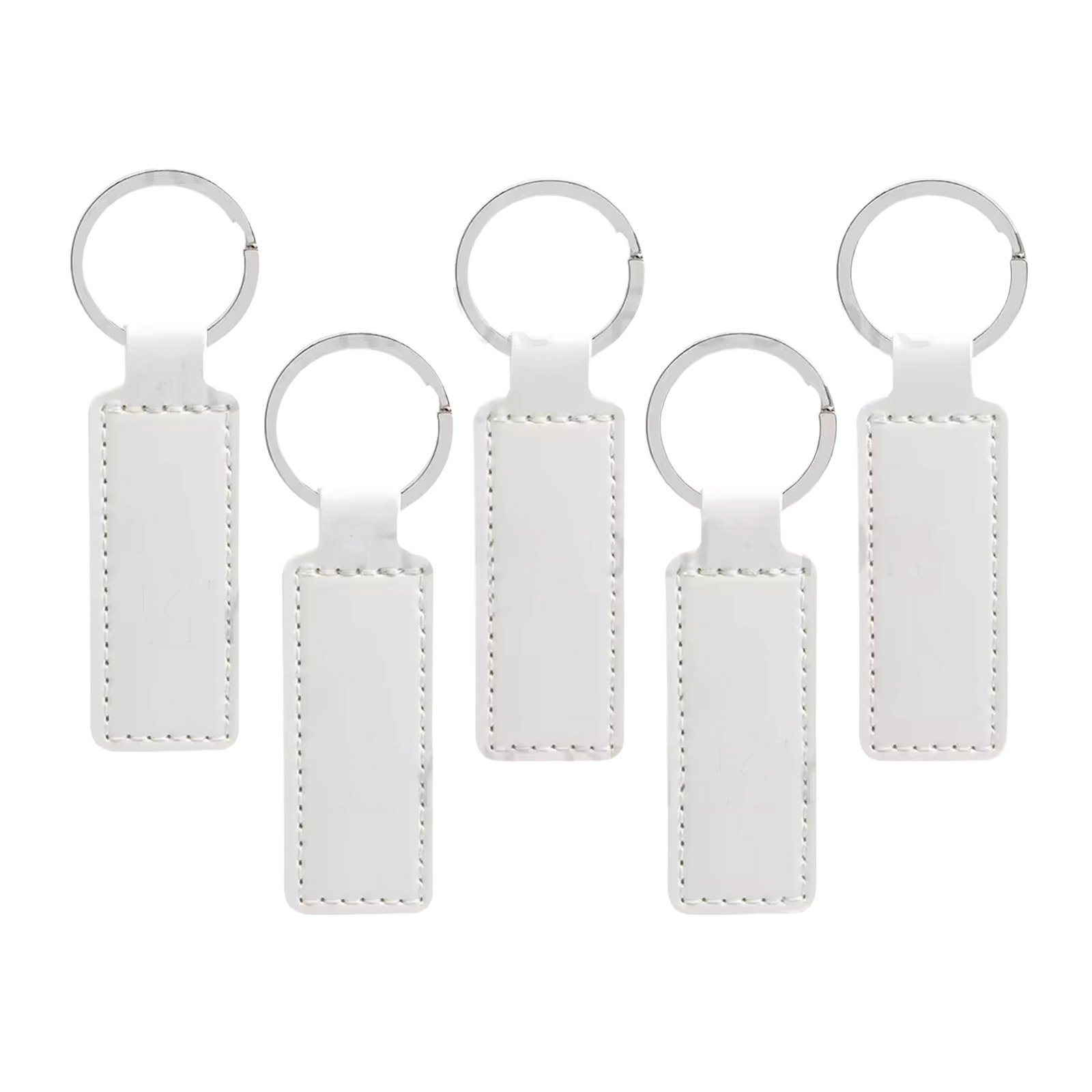 5x PU-Leder Schlüsselanhänger Rohlinge Weiss – Ideal für Gravur & DIY