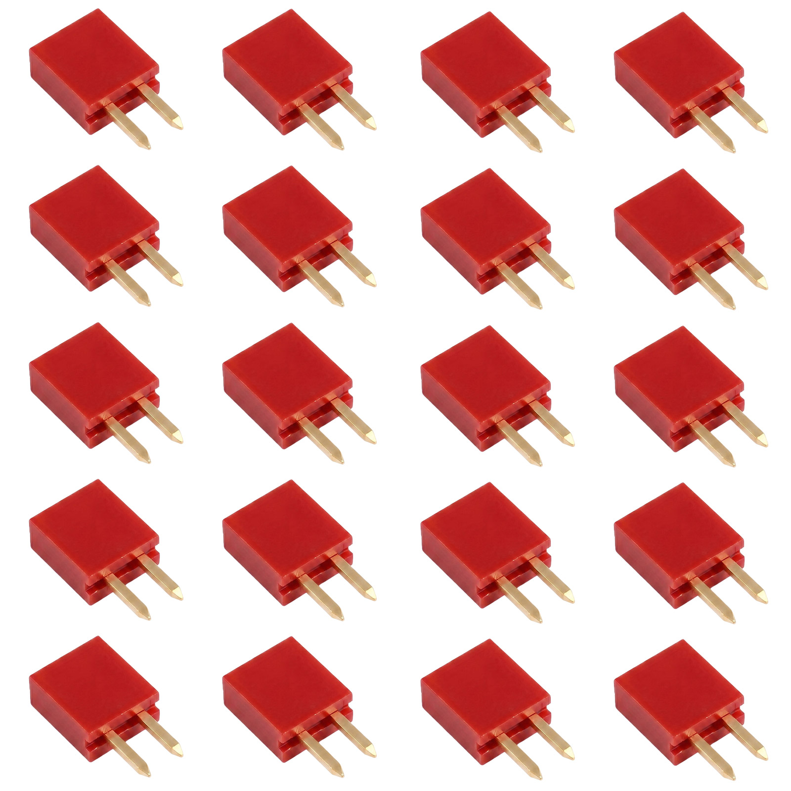 20x Buchsenleiste 2-polig 2,54mm Rot
