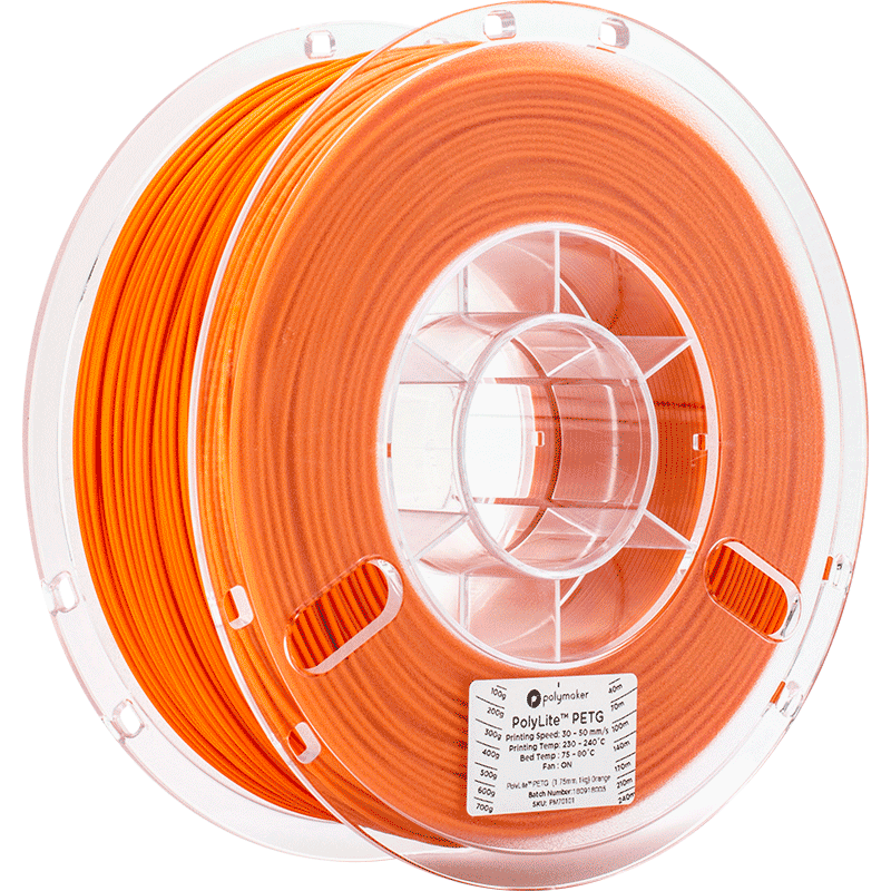 Polymaker PolyLite PETG Filament Orange 1.75mm 1kg