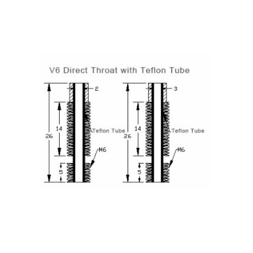 Zuführrohr für V6 J-Head Hot Ends 1.75 mit PTFE (Direkt)