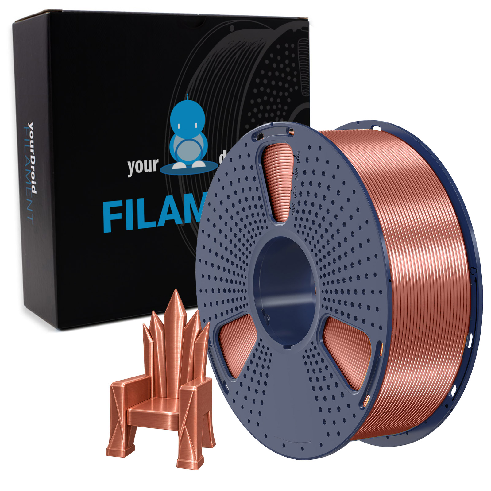 yourDroid BioSilk PLA PLUS Filament Kupfer 1.75mm 1kg