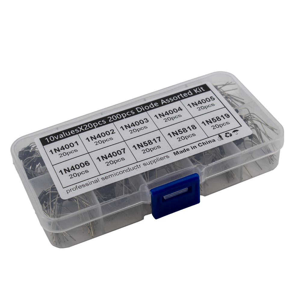 Diode Sortiment 200 Stück 10 Werte 1N4001-1N4007 1N5817-1N5819