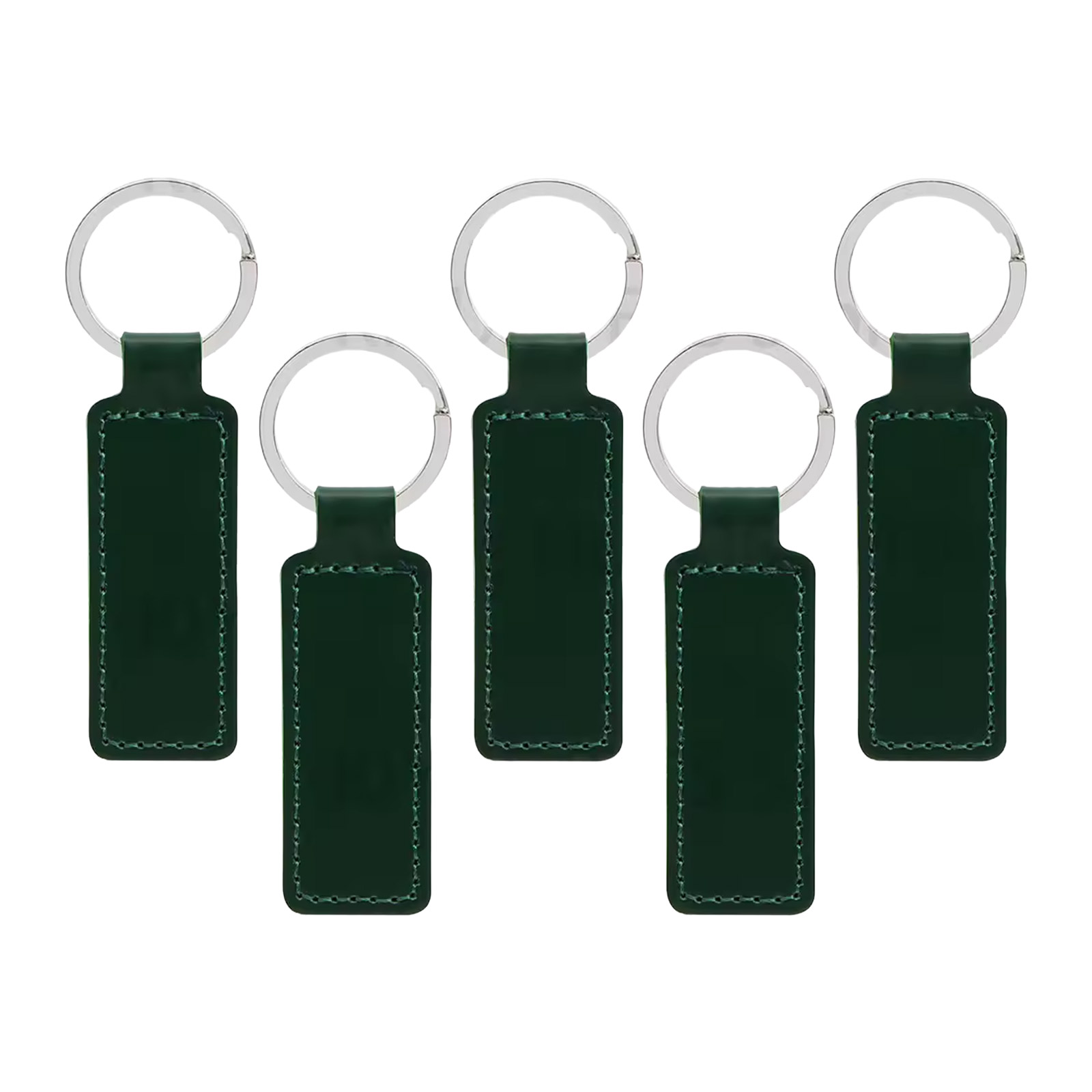 5x PU-Leder Schlüsselanhänger Rohlinge Armee Grün– Ideal für Gravur & DIY