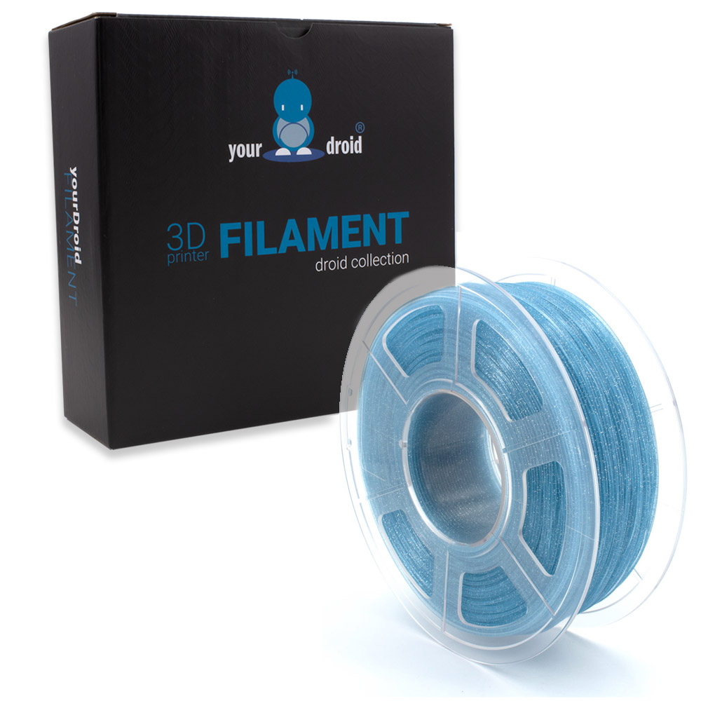 yourDroid PLA Glitzer Filament Blau 1.75mm 1kg