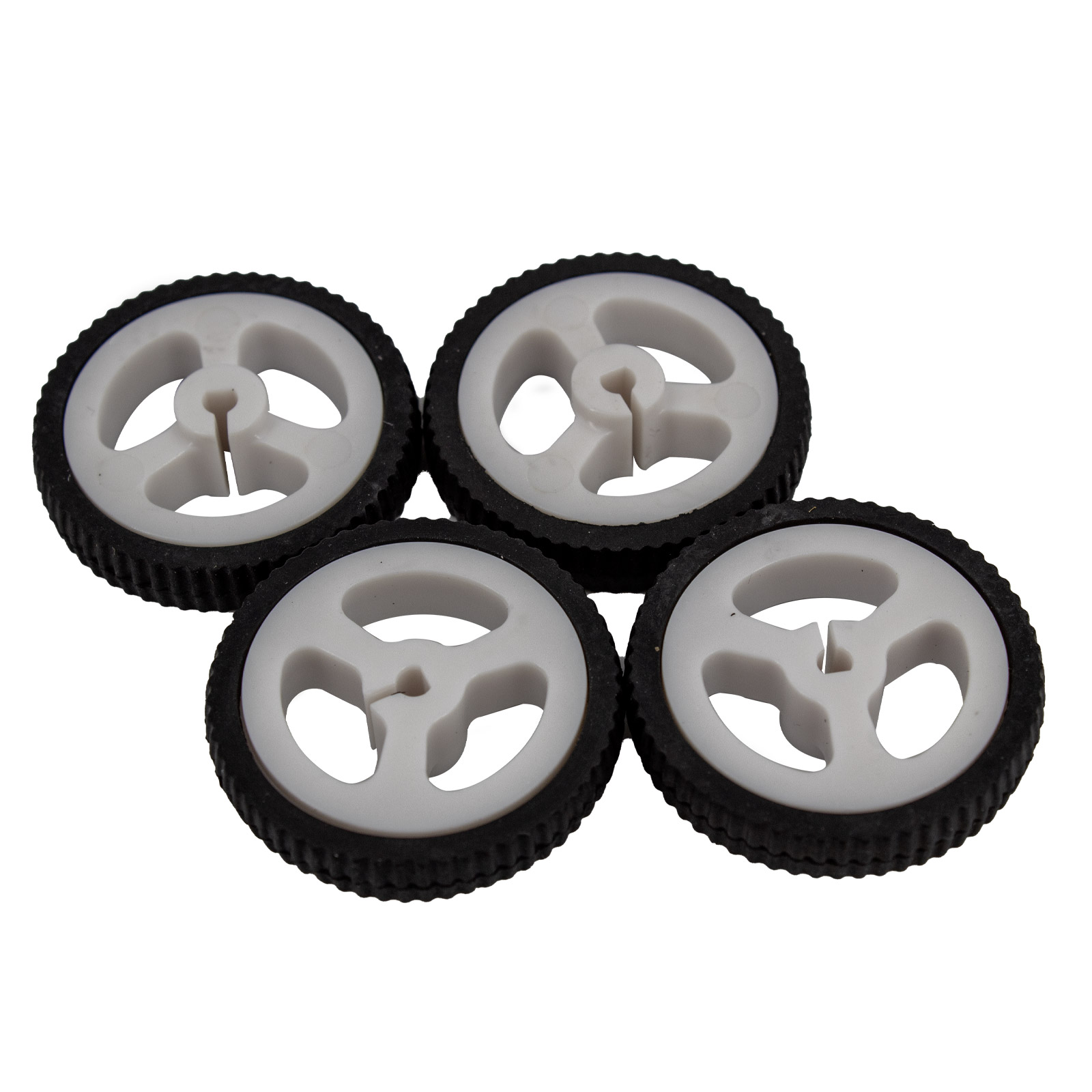 4x Rad mit Gummi Reifen für N20 Motor D Welle