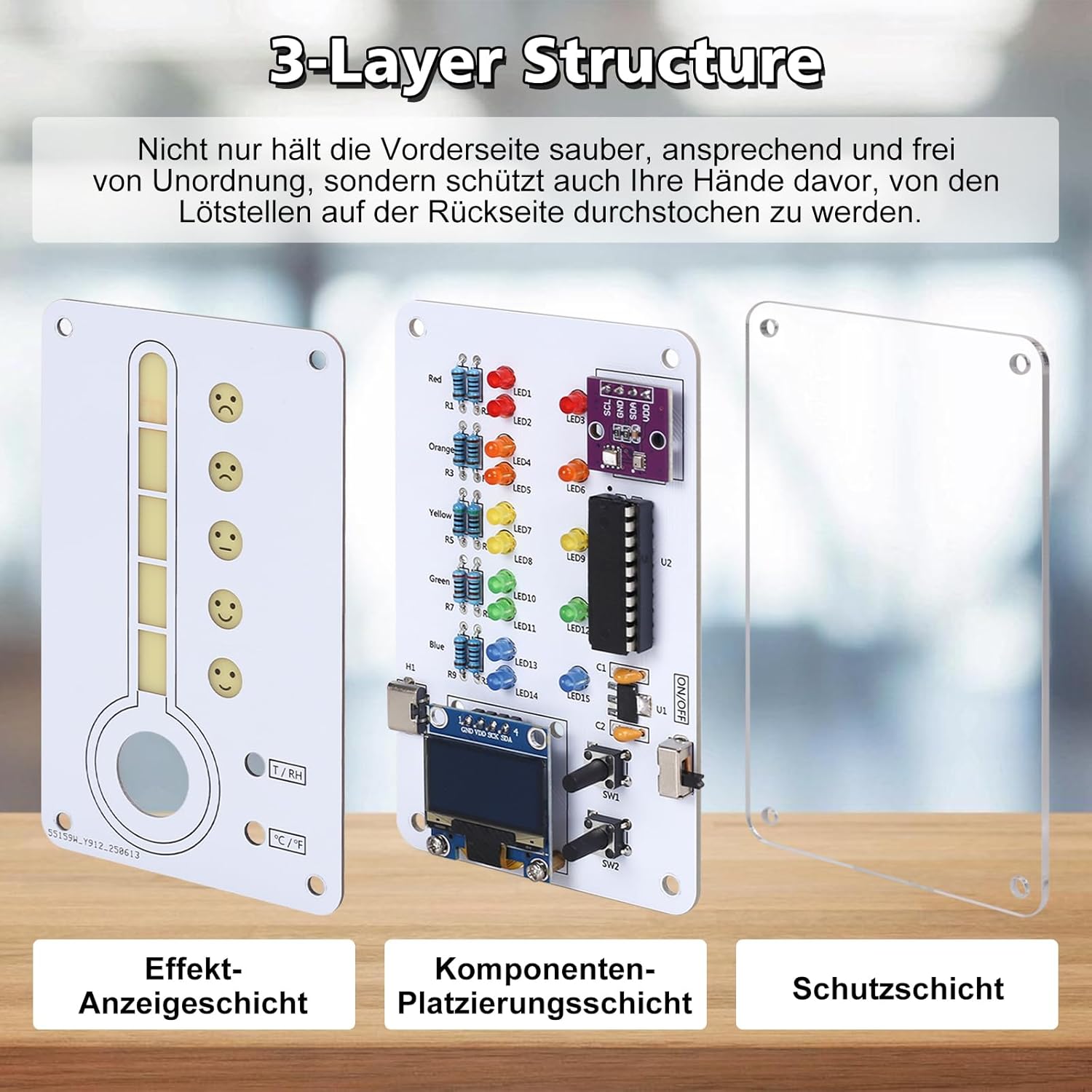 Bausatz DIY Temperatur- & Feuchtigkeitsmesser mit OLED Display Thermo-Hygrometer